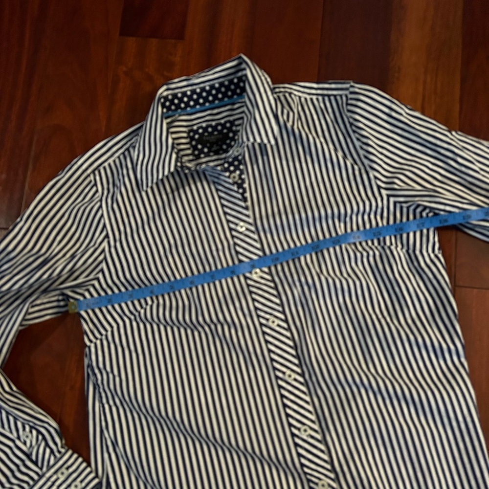 Talbots Office Button Down Petite Small Navy & Wh… - image 6